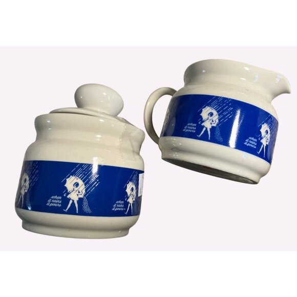 Morton Salt Vintage Creamer & Sugar Set With Lid Made In Japan Ceramic - Picture 2 of 11
